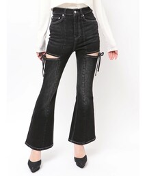 カットアウトリボンデニムパンツ【完売カラーは品番：1526324356で販売中】