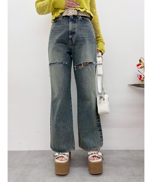 EVRIS（エヴリス）の「ヴィンテージライクフロントスラッシュワイドパンツ（その他パンツ・レディース・ブラック/ブルー・S/M）」の22枚目の写真