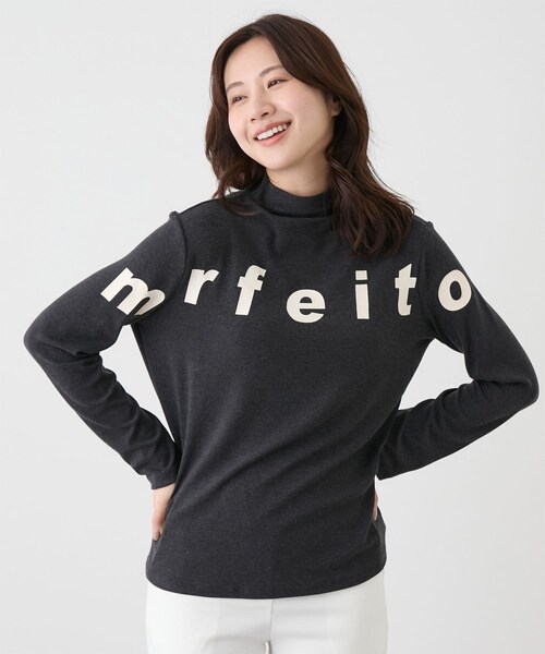 Jayro(ジャイロ)の「ロゴ入りボトルネックプルオーバー(Tシャツ/カットソー・レディース・ブラック/チャコール/グレー/ホワイト系/レッド・F)」の7枚目の写真