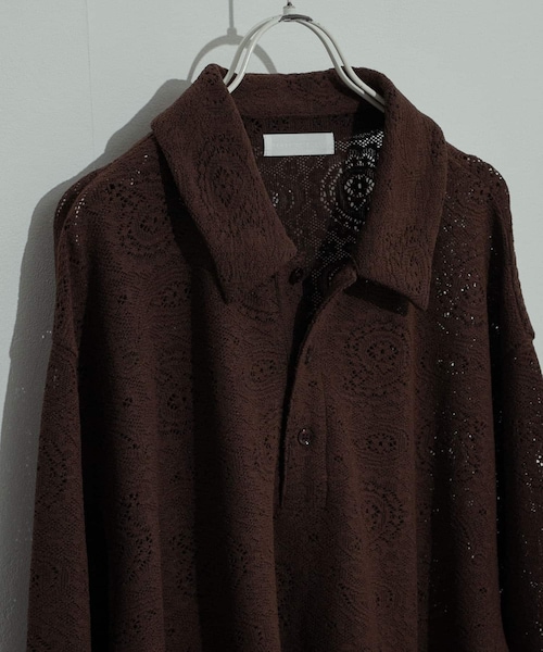 SENSE OF PLACE by URBAN RESEARCH（センスオブプレイスバイアーバンリサーチ）の「シアーペイズリーポロシャツ（ポロシャツ・メンズ・IVORY/CHARCOAL/BROWN・M/L）」の3枚目の写真