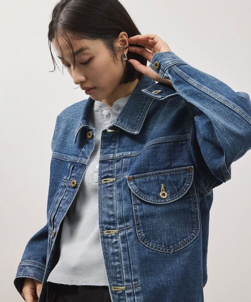 ADAM ET ROPE'(アダムエロペ)の「【Lee for ADAM ET ROPE'】別注 デニムジャケット(デニムジャケット・レディース・ネイビー/ブルー・F)」の14枚目の写真