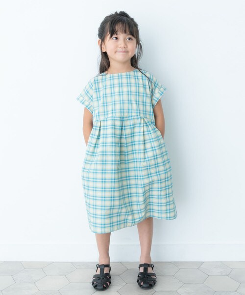 URBAN RESEARCH DOORS（アーバンリサーチドアーズ）の「カラーチェックワンピース(KIDS)（ワンピース・キッズ・BLUE/AZUKI・105/120/135）」の8枚目の写真