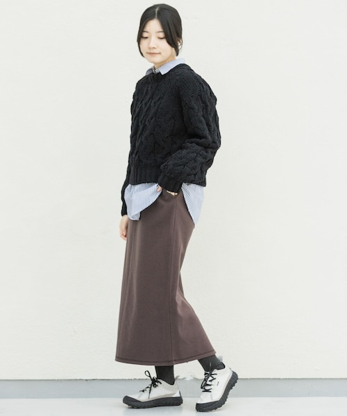 EKAL（エカル）の「ケーブルモールニットプルオーバー（ニット/セーター・レディース・L.ブルー/L.グレー/ブラック・One）」の10枚目の写真