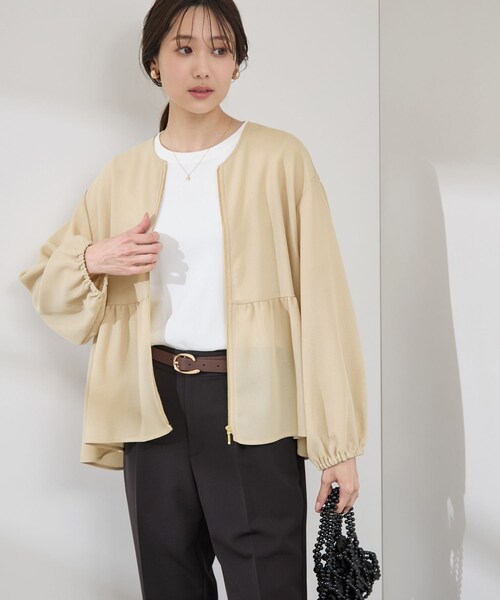 ROPE' PICNIC(ロペピクニック)の「メッシュペプラムブルゾン(ブルゾン・レディース・ブラック/ホワイト/ベージュ・38)」の21枚目の写真