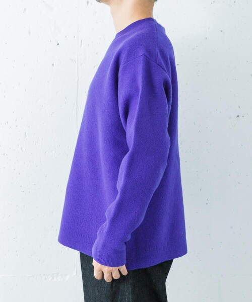 URBAN RESEARCH(アーバンリサーチ)の「ULTERIOR S/M FINE WOOL KNIT PULLOVER(ニット/セーター・メンズ・BLACK/R.PURPLE/V. RED・M/L)」の10枚目の写真