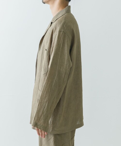 URBAN RESEARCH（アーバンリサーチ）の「YLEVE　LINEN POPLIN JACKET（テーラードジャケット・メンズ・180 KHAKI/120 NAVY・3/4）」の5枚目の写真