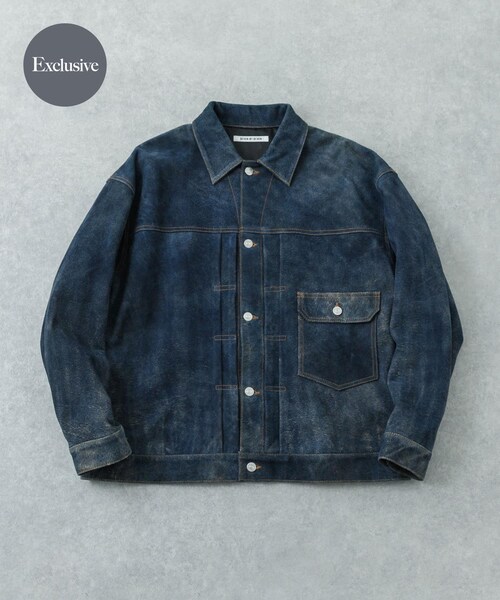 URBAN RESEARCH（アーバンリサーチ）の「『別注』SEVEN BY SEVEN×URBAN RESEARCH　1ST TYPE LEATHER JACKET（テーラードジャケット・メンズ・BLACK/NAVY・M/L）」の18枚目の写真