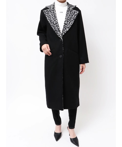 GYDA（ジェイダ）の「leopard slim longコート（ダウンジャケット/コート・レディース・グレー/キャメル/ブラック・F）」の21枚目の写真