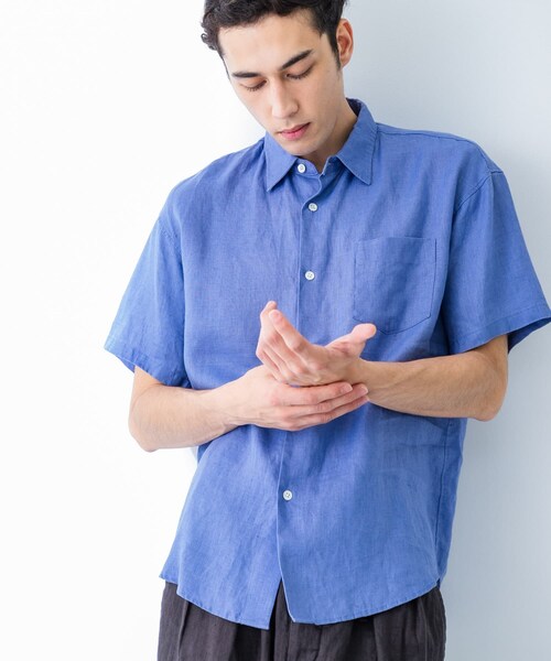 URBAN RESEARCH（アーバンリサーチ）の「LINEN SHORT-SLEEVE SHIRTS（シャツ/ブラウス・メンズ・WHITE/BLUE/BROWN/D.NAVY・S/M/L）」の19枚目の写真