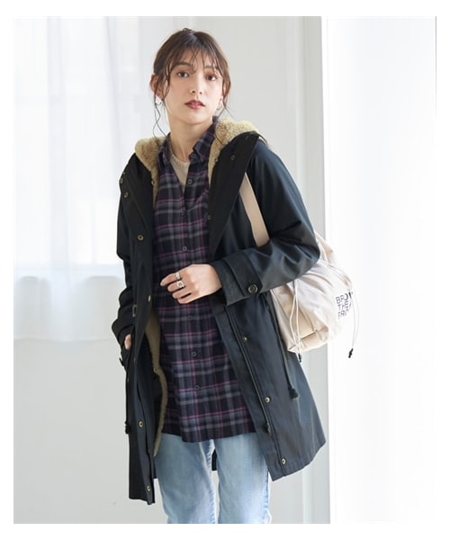 nissen（ニッセン）の「大きいサイズ裏ボアライナー付モッズコート