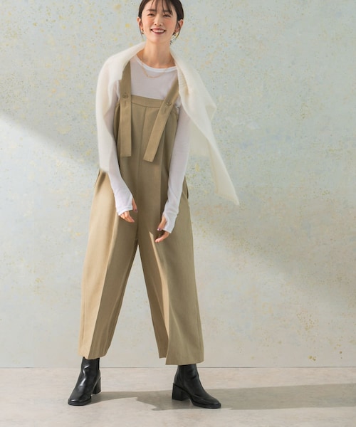 URBAN RESEARCH ROSSO（アーバンリサーチロッソ）の「2WAYワイドオールインワン（サロペット/オーバーオール・レディース・beige/gray・36/38）」の2枚目の写真