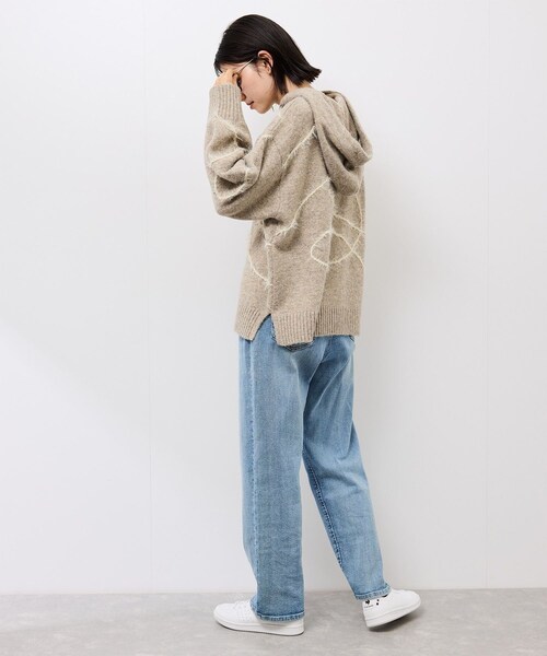 ROPE' PICNIC(ロペピクニック)の「コードリンキングニットフーディ(パーカー・レディース・チャコール/ベージュ・F)」の14枚目の写真