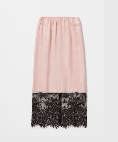 ADAM ET ROPE'（アダムエロペ）の「【EMOELLE】キュプラレースイージースカート（スカート・レディース・ダークブラウン/ピンク・F）」の4枚目の写真