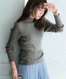 nissen | 綿１００％ハイネックランダムリブニット＜大きいサイズ有＞(ニット/セーター)