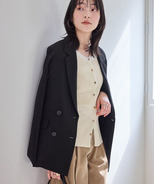 VIS（ビス）の「レーストリムニット（ニット/セーター・レディース・ブラック/ライトグレー/オフホワイト・F）」の15枚目の写真