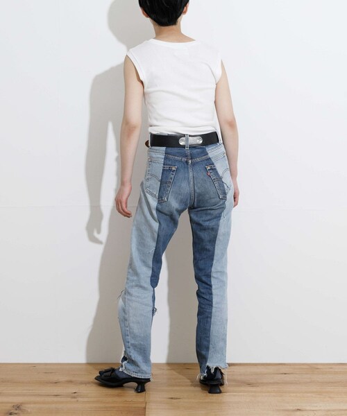THE GOODLAND MARKET(ザグッドランドマーケット)の「『別注』MIDIUMISOLID×TGM Mix organic cotton tank-top(タンクトップ・レディース・Off/Black/Mocha・FREE)」の10枚目の写真