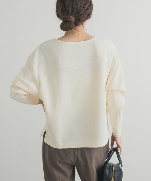 URBAN RESEARCH DOORS（アーバンリサーチドアーズ）の「『UR TECH』ボートネックプルオーバー（Tシャツ/カットソー・レディース・IVORY/PISTACHIO/BLACK・M）」の11枚目の写真