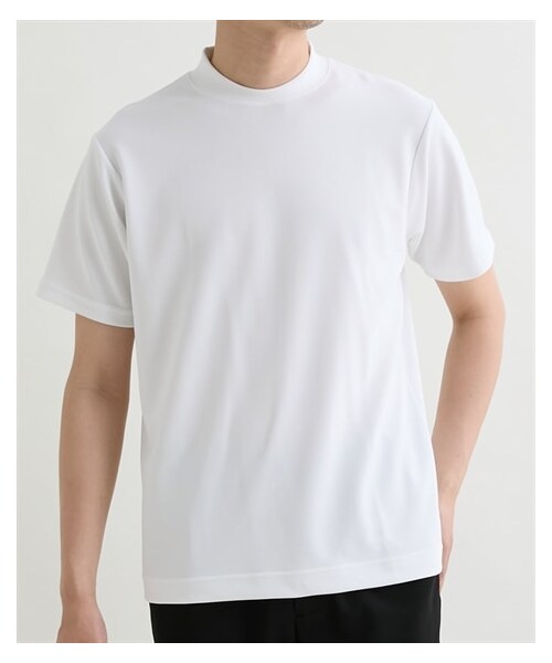 nissen（ニッセン）の「汗染み対策　衿高ジャケットTシャツ　吸水速乾・接触冷感・UVカット（Tシャツ/カットソー・メンズ・ホワイト/グレー・M/L/LL）」の3枚目の写真