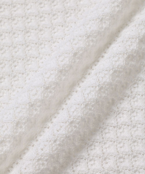 ROPE' PICNIC(ロペピクニック)の「シャーベットニット 透かし編みニットスカーフ/UVケア(バンダナ/スカーフ・レディース・オフホワイト/ダークブラウン/キミドリ・F)」の17枚目の写真