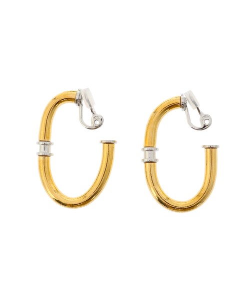 2 TONE CURVE EARRING