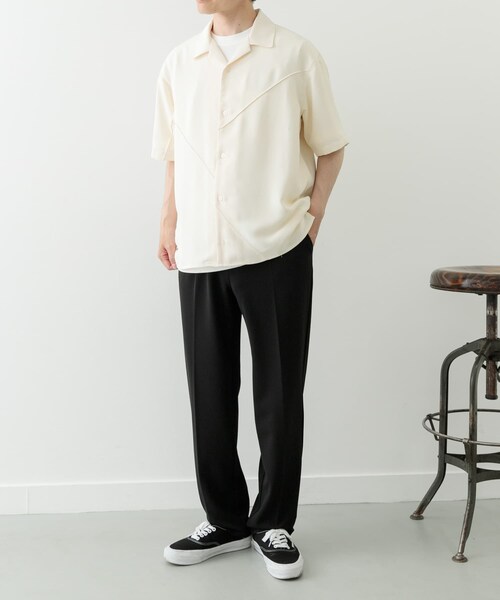 ITEMS URBANRESEARCH(アイテムズ アーバンリサーチ)の「パネルピンタックオープンカラー半袖シャツ(シャツ/ブラウス・メンズ・OFF/BLK・M/L)」の15枚目の写真