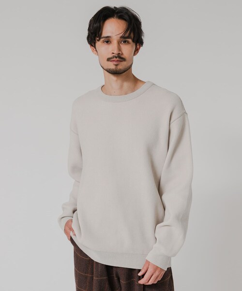 URBAN RESEARCH（アーバンリサーチ）の「モールニットプルオーバー（ニット/セーター・メンズ・IVORY/S.GREEN/GRAY/BLACK・M/L）」の9枚目の写真