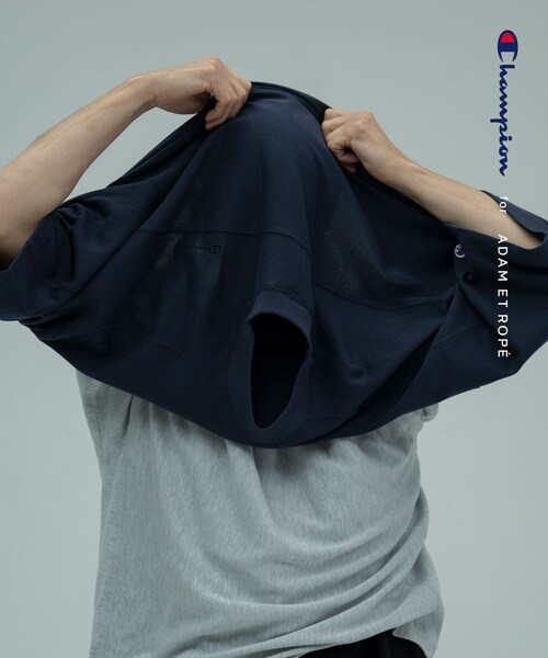 ADAM ET ROPE'(アダムエロペ)の「《別注》【Champion/チャンピオン】REVERSE WEAVE TEE(Tシャツ/カットソー・メンズ・ブラック/ライトグレー/ホワイト/ネイビー・L/M/S/XL)」の10枚目の写真
