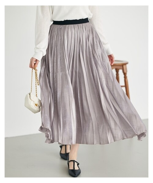 nissen（ニッセン）の「シャイニープリーツスカート【OtonaSMILE】（スカート・レディース・シルバーグレー/ベージュ/オフホワイト/黒/ピンク・M/L/LL/3L/4L/5L/6L）」の20枚目の写真