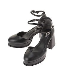 EATME | ダブルベルトフレアヒールパンプス(パンプス)