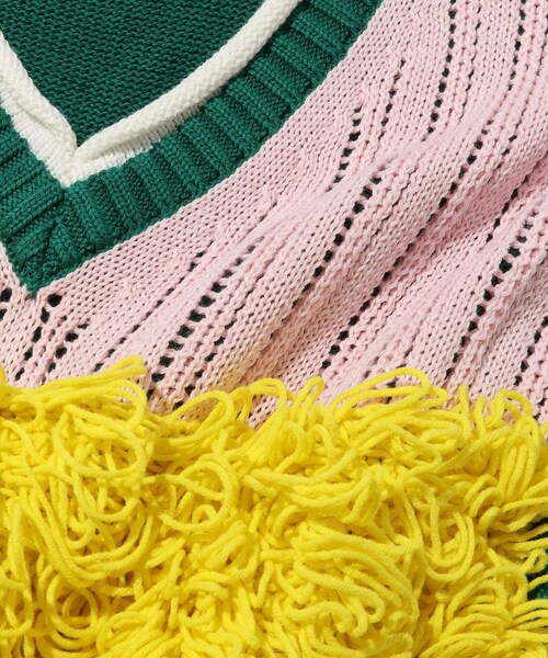 ADAM ET ROPE'(アダムエロペ)の「【LIBRIO MENDONCA/リブリオ メンドンサ】KNIT MOP VEST(ベスト・メンズ・ブラック/グリーン・F)」の11枚目の写真