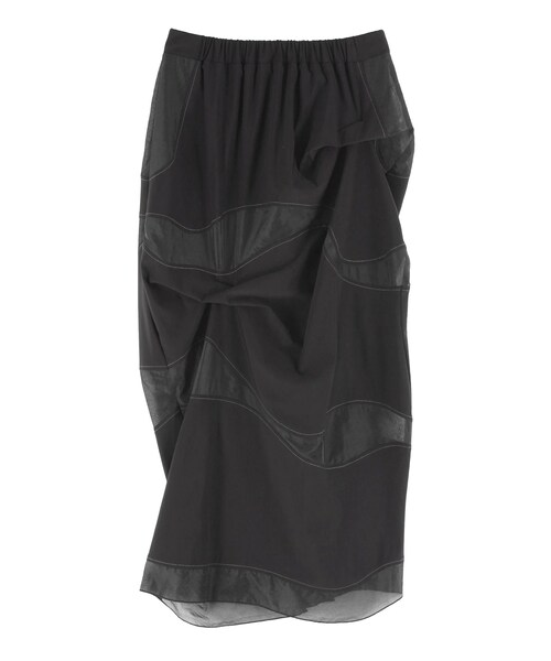 UN3D.（アンスリード）の「SHEER DOCKING SK（スカート・レディース・ホワイト/ブラック/ミックス・36/38）」の4枚目の写真