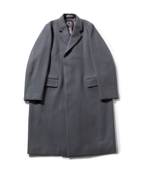 ADAM ET ROPE'（アダムエロペ）の「【AURALEE】DOUBLE CLOTH LIGHT MELTON CHESTERFIELD COAT（チェスターコート・メンズ・ダークブラウン/ブルー系・L/M/S）」の4枚目の写真