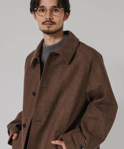 URBAN RESEARCH（アーバンリサーチ）の「WINDPROOF TWEED HALF COAT（テーラードジャケット・メンズ・BROWN/CHARCOAL・M/L）」の2枚目の写真