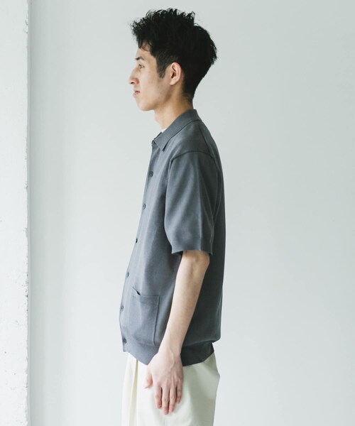 URBAN RESEARCH DOORS(アーバンリサーチドアーズ)の「リネンライクショートスリーブシャツカーディガン(カーディガン/ボレロ・メンズ・BLACK/GRAY/NAVY・M/L)」の15枚目の写真