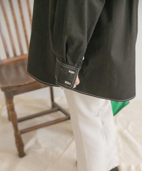 ITEMS URBANRESEARCH（アイテムズ アーバンリサーチ）の「ステッチオーバージャケット（カバーオール・レディース・BEG/BLK・FREE）」の11枚目の写真