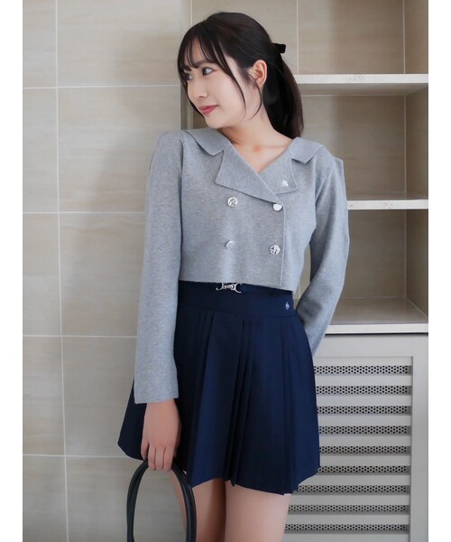 dazzlin（ダズリン）の「【POLO BCSコラボ】テーラーカラーニットトップス ※BROWN WEB限定カラー（ニット/セーター・レディース・アイボリー/グレー/ピンク/ブラウン/ベージュ・F）」の11枚目の写真