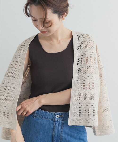 URBAN RESEARCH DOORS(アーバンリサーチドアーズ)の「2WAYニットタンク(タンクトップ・レディース・OFF/BROWN/NAVY・Free)」の18枚目の写真