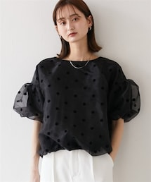 nissen | オーガンジー重ね袖ボリュームプルオーバー(Tシャツ/カットソー)