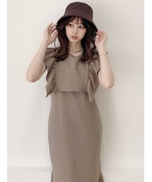 dazzlin | フリルスリーブレイヤードタイトワンピース(ワンピース)