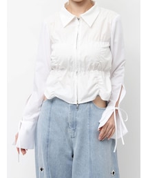 dazzlin | ダブルファスナーギャザーシャツ(シャツ/ブラウス)