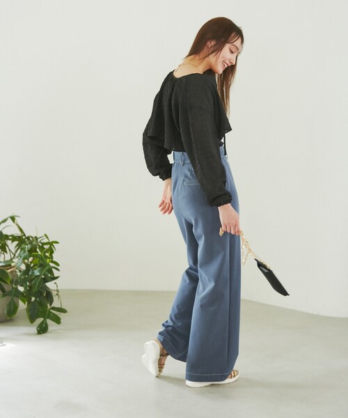 ROPE' PICNIC（ロペピクニック）の「ふくれジャガードボレロ（その他トップス・レディース・ブラック/キナリ・F）」の8枚目の写真