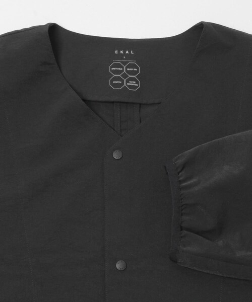 EKAL(エカル)の「『吸水速乾/通気性/軽量』DOT AIR NO COLLOR CARDIGAN(カーディガン/ボレロ・メンズ・ネイビー/ブラック/ブリック・M/L)」の13枚目の写真