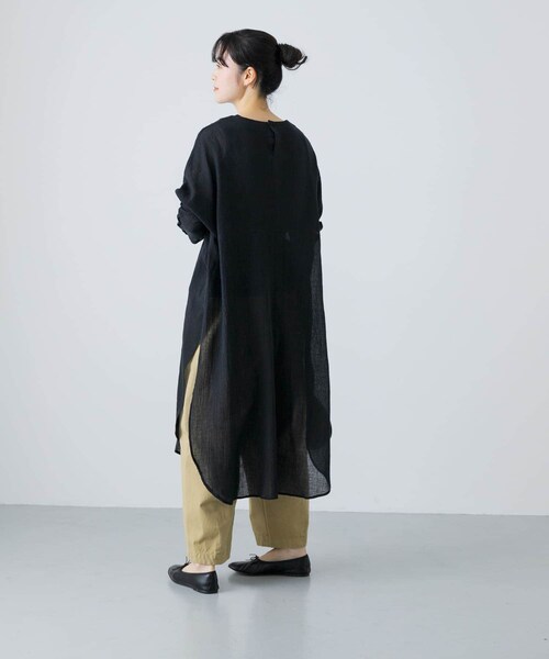 かぐれ（カグレ）の「ガーゼロングチュニック（チュニック・レディース・IVORY/L.GRAY/BLACK・FREE）」の16枚目の写真
