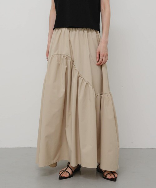 SENSE OF PLACE by URBAN RESEARCH(センスオブプレイスバイアーバンリサーチ)の「アシメキリカエギャザースカート(スカート・レディース・OFF WHITE/BLACK/BEIGE・One)」の21枚目の写真