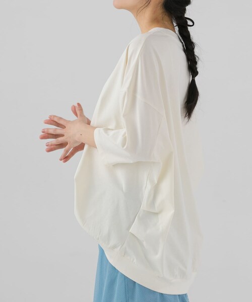 EKAL（エカル）の「『UR TECH ひやサラクール』ドロップショルダーTシャツ（Tシャツ/カットソー・レディース・ホワイト/ブラック/ネイビー・One）」の5枚目の写真