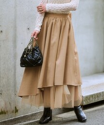 nissen | アシンメトリーチュール使いスカート（セットアップ対応）(スカート)