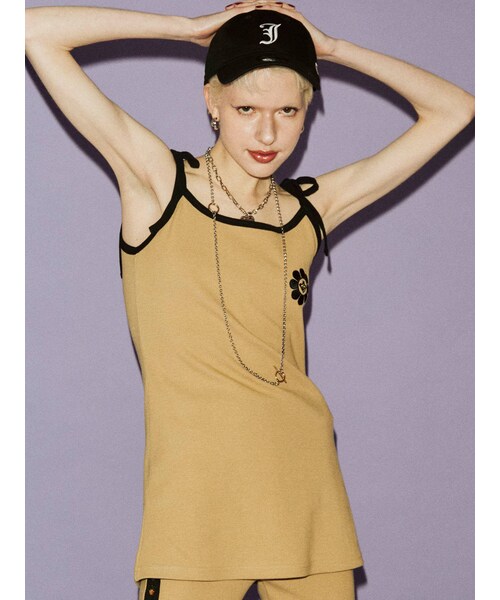 jouetie（ジュエティ）の「ROXY バイカラーキャミチュニック（チュニック・レディース・ベージュ/ブラック/ブルー・M/F）」の4枚目の写真