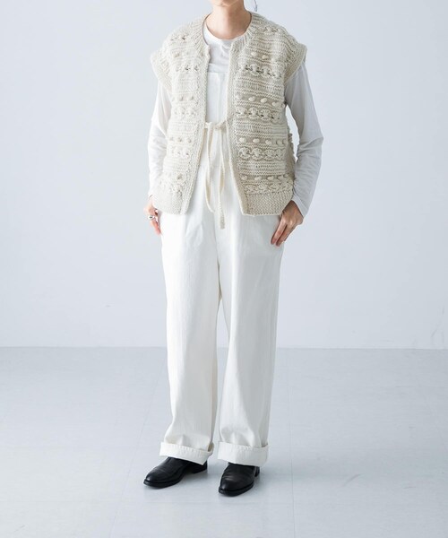 かぐれ（カグレ）の「ネパールハンドニットベスト（ベスト・レディース・IVORY・FREE）」の5枚目の写真