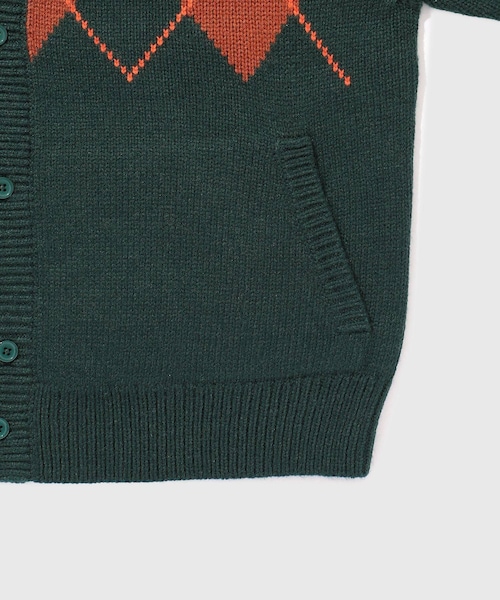 ADAM ET ROPE'(アダムエロペ)の「【RICE NINE TEN/ライス ナイン テン】ARGYLE CARDIGAN(カーディガン/ボレロ・メンズ・ダークグリーン/ネイビー/ワイン・1/2)」の11枚目の写真