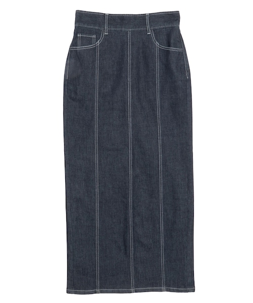 ELENDEEK（エレンディーク）の「DENIM I-LINE SK（スカート・レディース・オフホワイト/ブルー・01/02）」の3枚目の写真